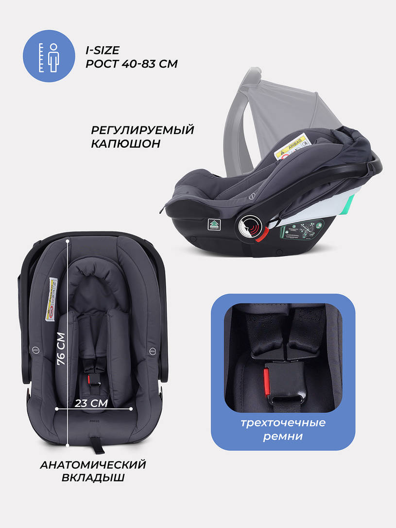 Коляска 3 в 1 Rant Basic Nexus 2025 Graphite