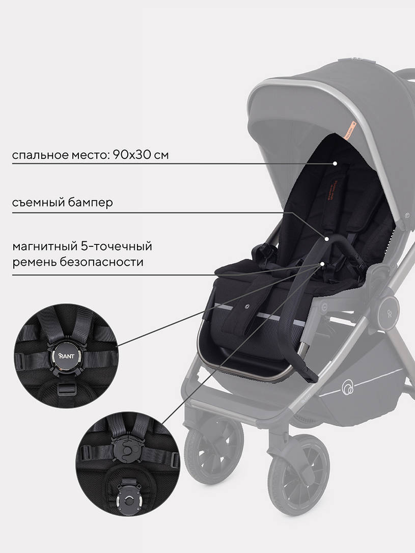 КОЛЯСКА 2 В 1 RANT FALCON BLACK