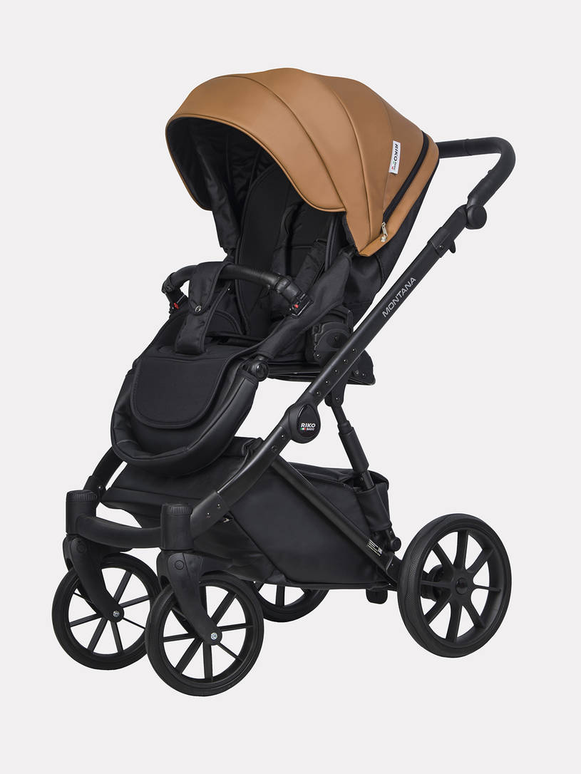Коляска 2 в 1 Riko Basic Montana Ecco 18 caramel, коричневый