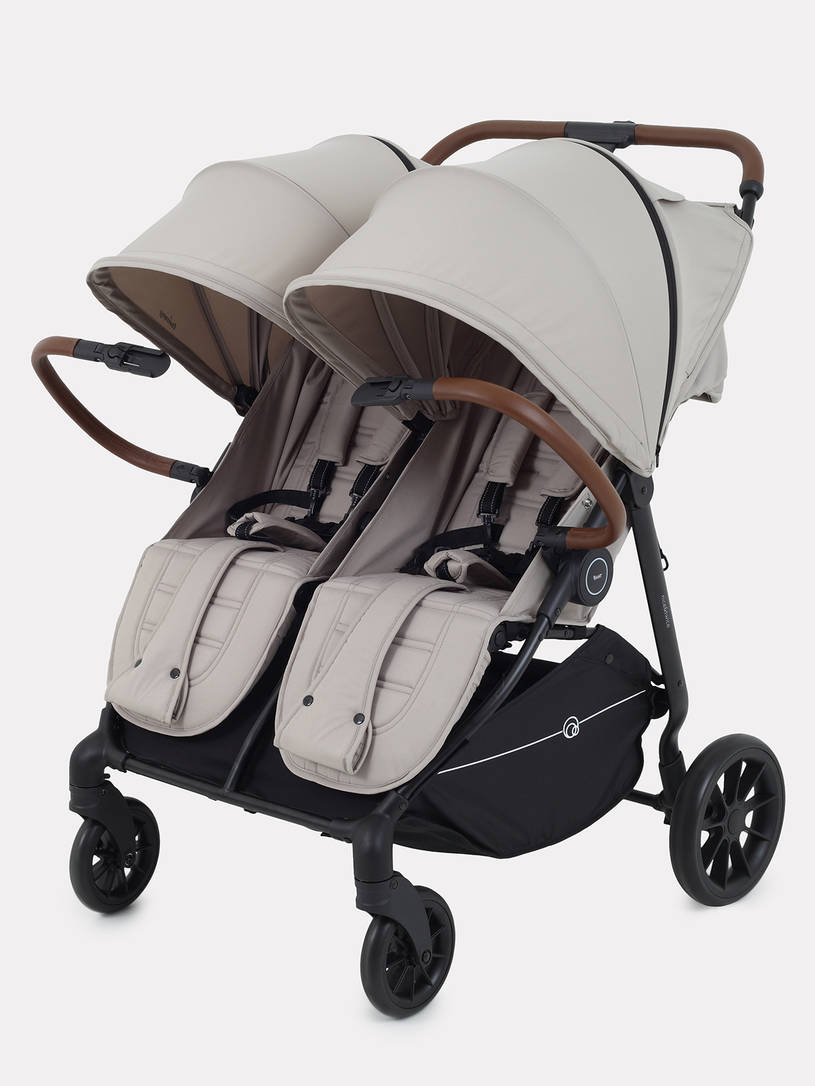 Коляска прогулочная для двойни Rant Twinny Milk coffee 2025