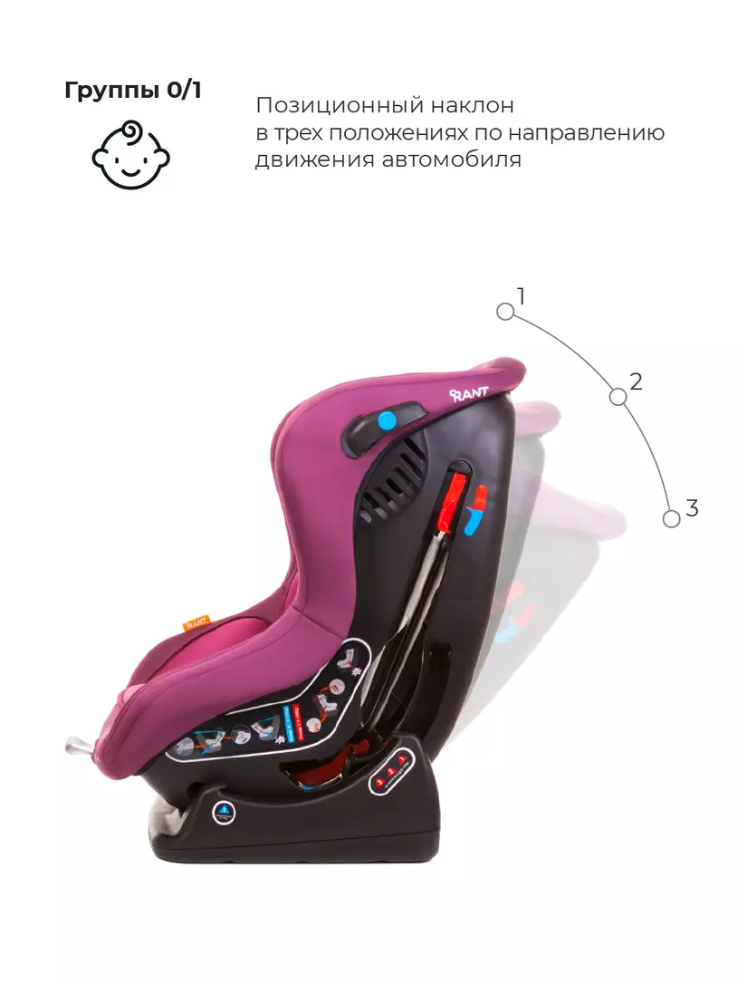 Автокресло Rant Pilot группа 0-1 (0-18 кг), цвет: розовый