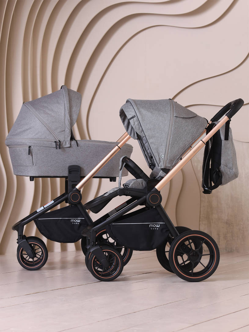 Коляска 2 в 1 MOWBaby ZOOM PU RA086 Gold Beige