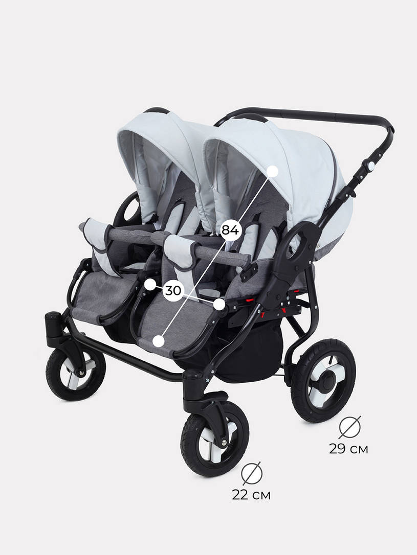 Коляска для двойни 2 в 1 Rant Dream Duo 01 графит-серый