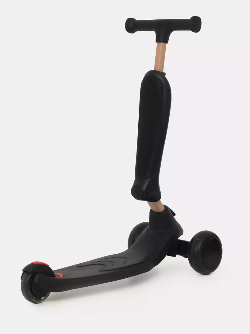 Беговел-самокат Rant Rider Plus со светящимися колесами черный