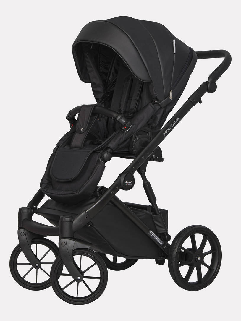 Коляска 2 в 1 Riko Basic Montana Ecco 12 Black черный