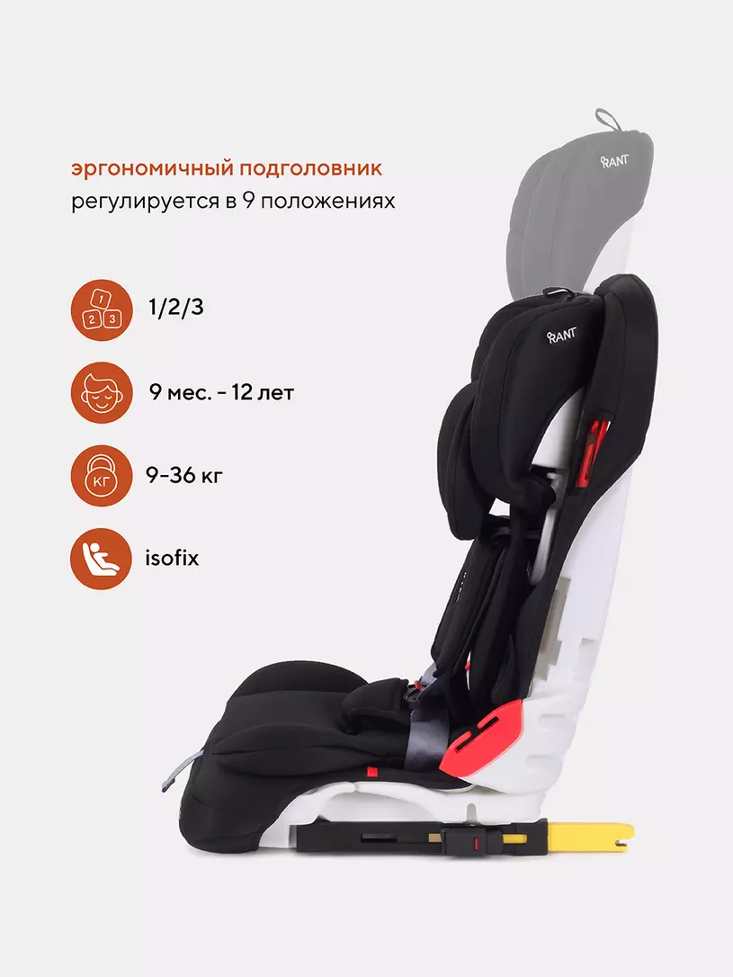 Автокресло Rant Taxi isofix 1/2/3 (9-36 кг) Black