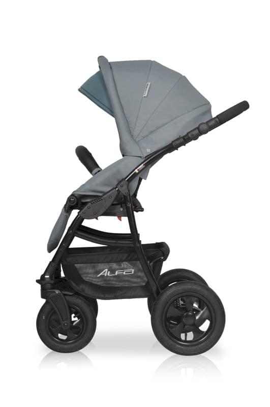 Коляска 2 в 1 Riko Basic Alfa 08 серо-бирюзовый
