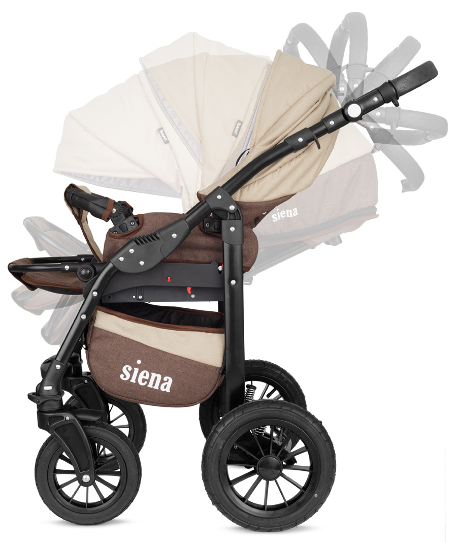Коляска 3 в 1 Rant Siena 03 коричневый-кремовый
