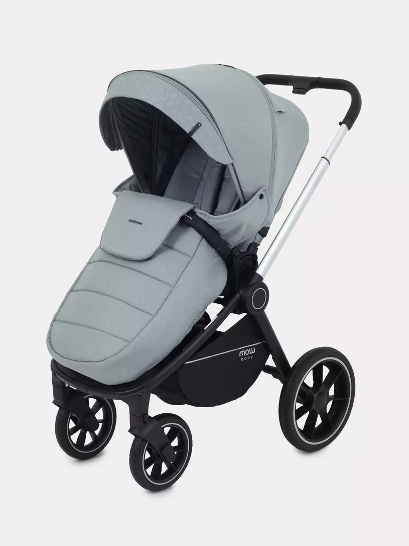 Коляска 3 в 1 Mowbaby Zoom PU silver green tea