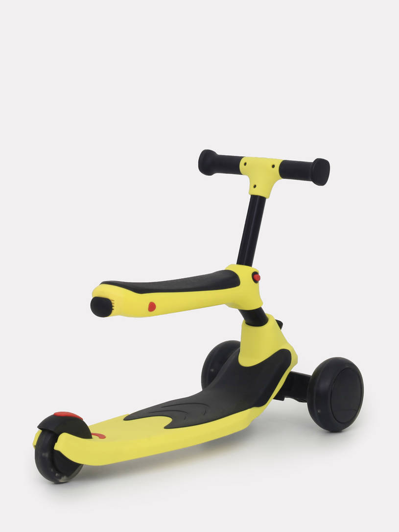 Беговел-самокат Rant Rider со светящимися колесами желтый