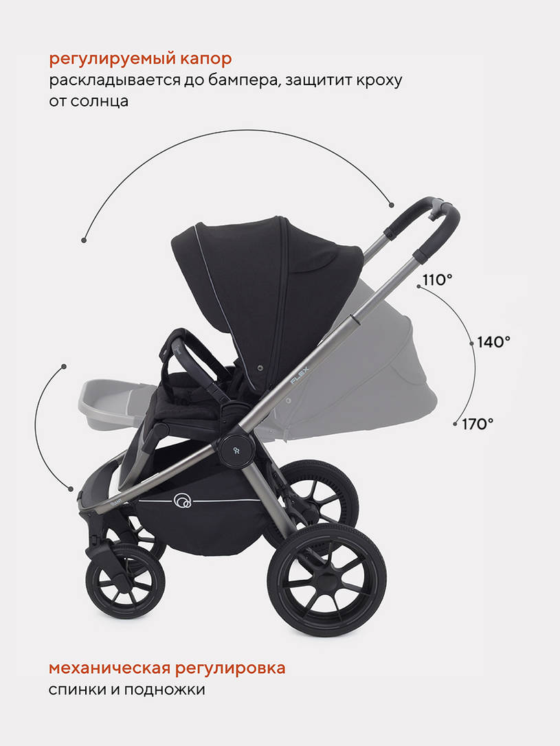 Коляска 2 в 1 RANT FLEX PRO 2023 RA074 BLACK