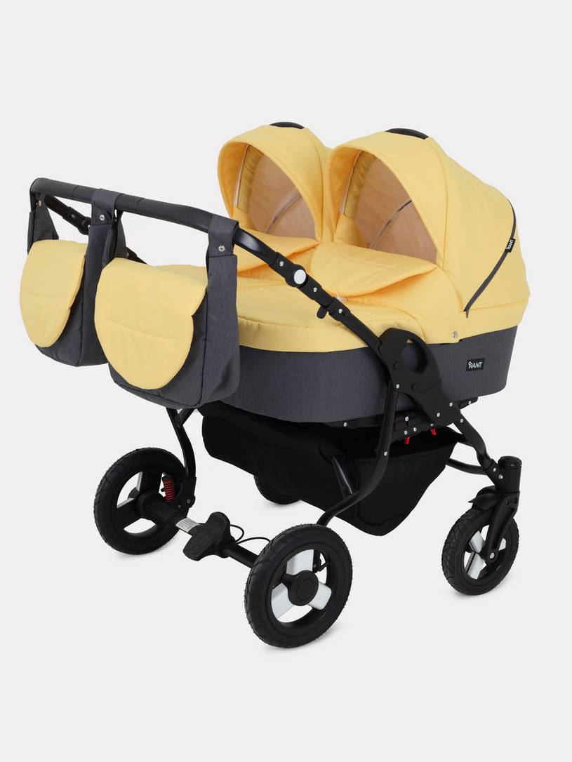 Коляска для двойни 2 в 1 Rant Dream Duo 07 серый-желтый