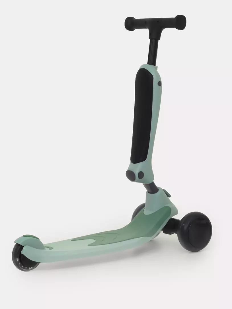 Беговел-самокат Rant Rider со светящимися колесами зеленый