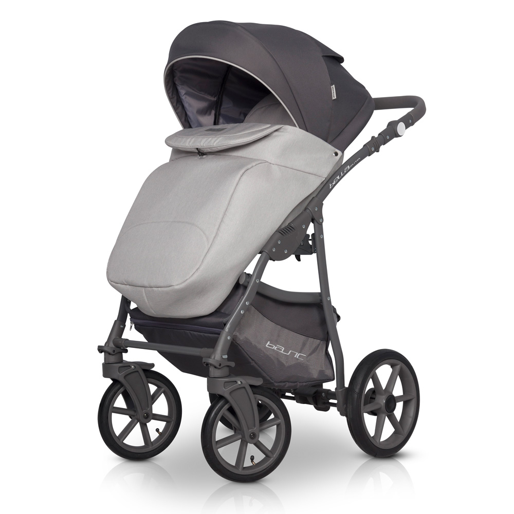 Коляска 3 в 1 Riko Basic Bella Pastel 01 серый
