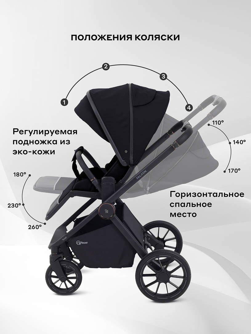 Коляска 2 в 1 Rant Falcon Neo Black
