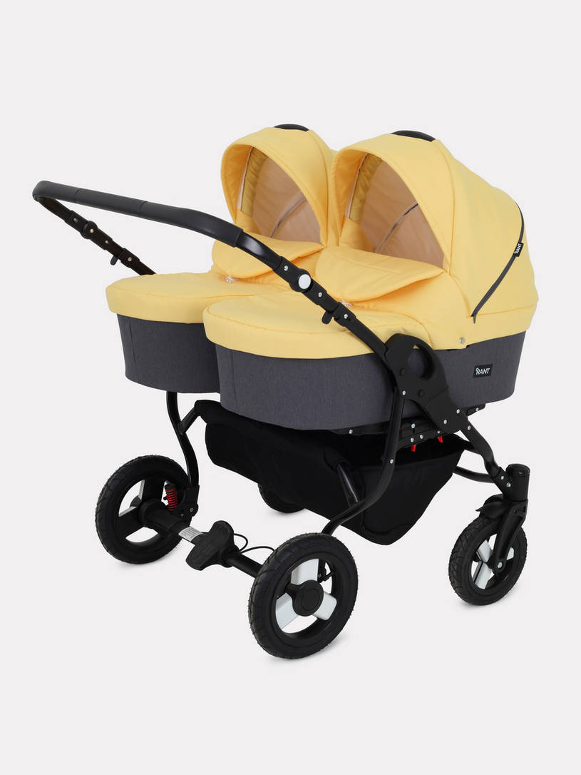 Коляска для двойни 2 в 1 Rant Dream Duo 07 серый-желтый