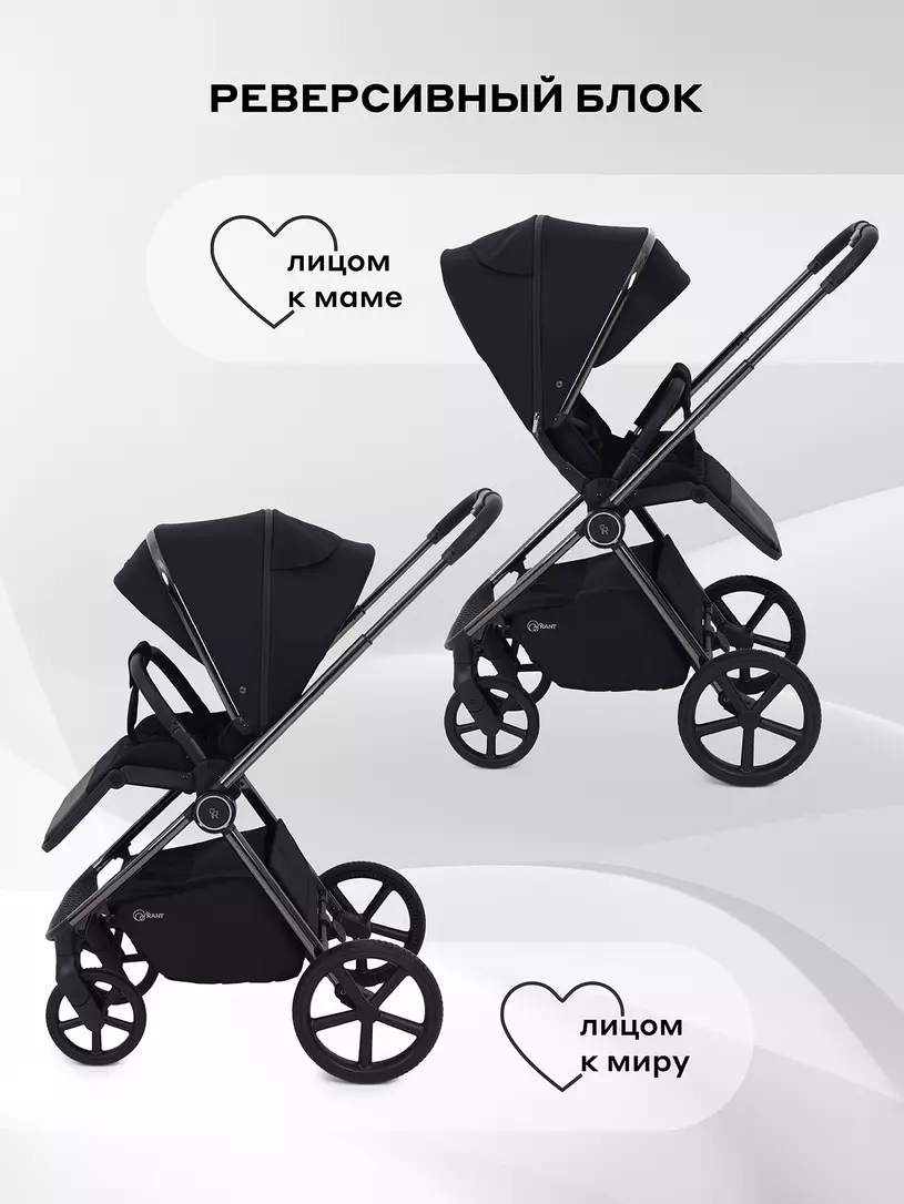 Коляска 2 в 1 Rant Teo Black Chrome Black