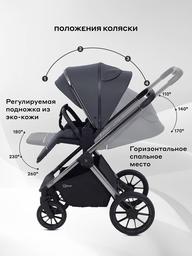 Коляска 2 в 1 Rant Falcon Therm Graphite
