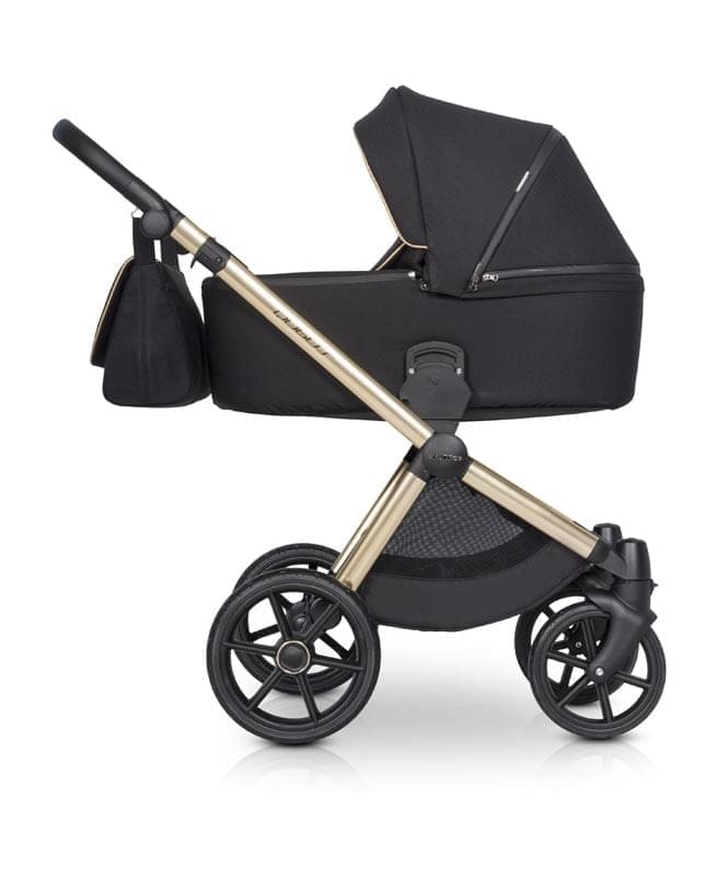 Коляска 2 в 1 Riko Qubus 05 черно-золотой