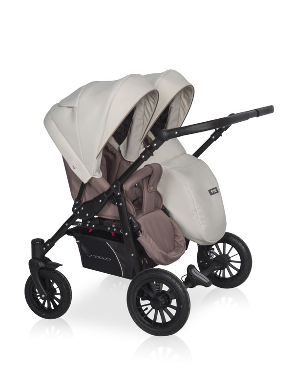 Коляска для двойни 2 в 1 Riko Basic Saxo 03 бежевый-коричневый