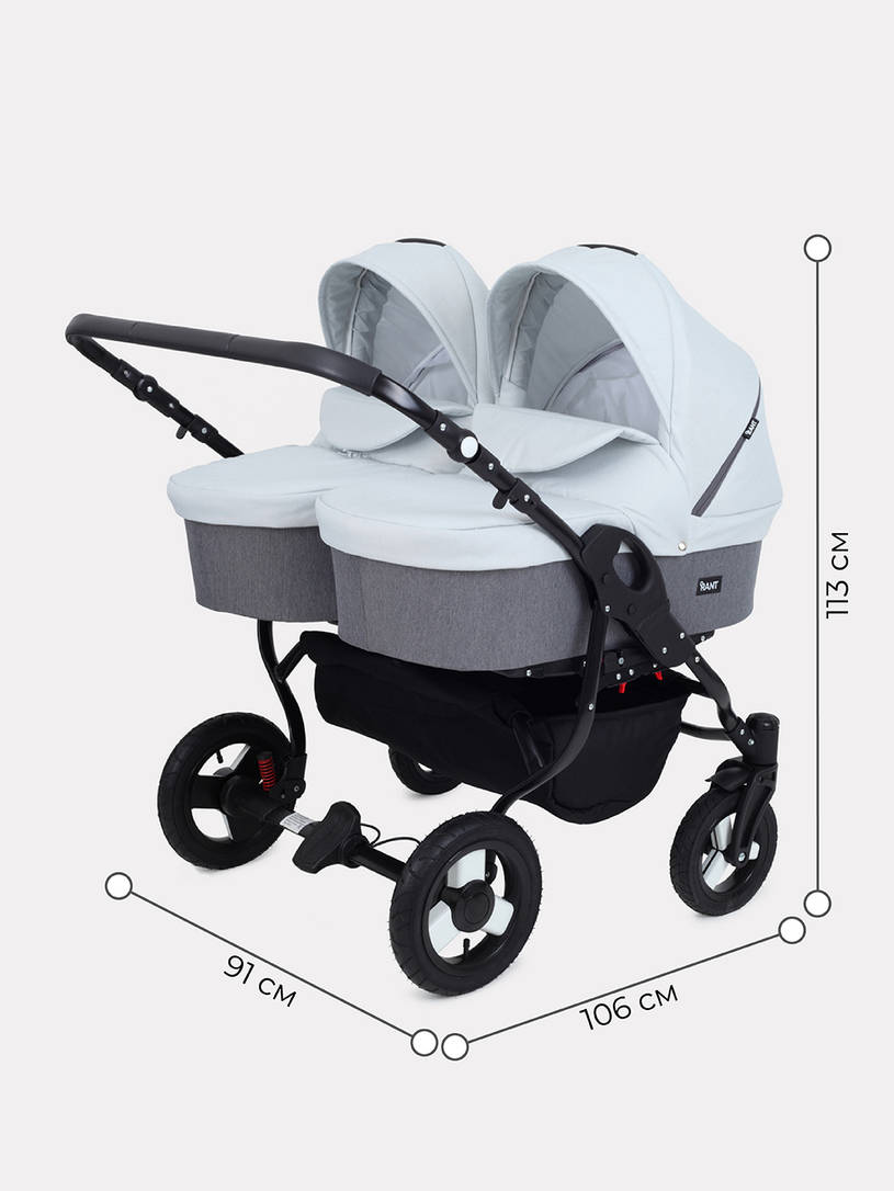 Коляска для двойни 2 в 1 Rant Dream Duo 01 графит-серый
