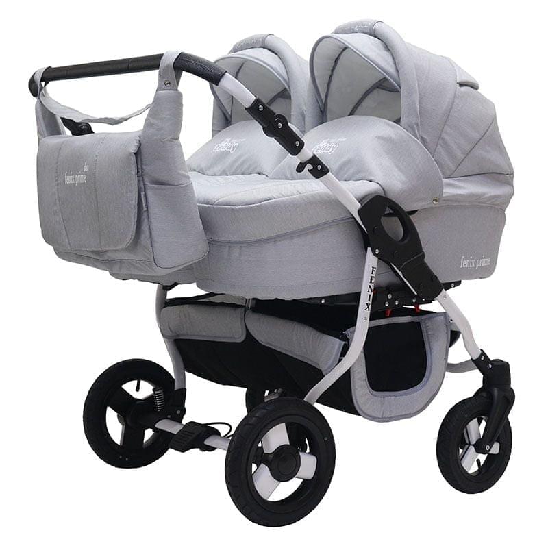 Коляска для двойни 2 в 1 Bart-Plast Fenix Duo Prime 03 серый джинс