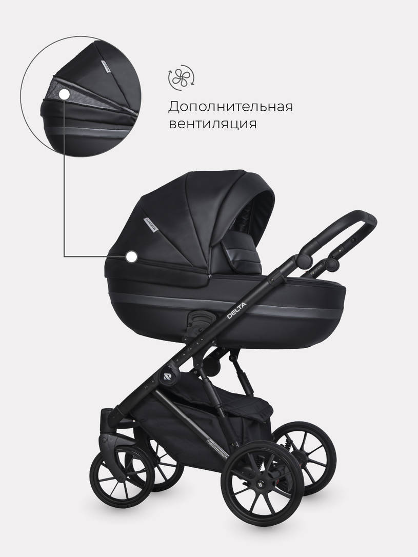 Коляска 2 в 1 RIKO BASIC DELTA ECCO 15 Black