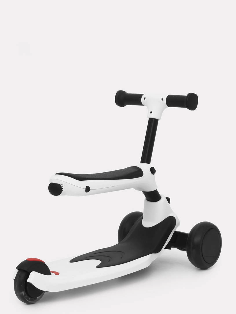 Беговел-самокат Rant Rider Plus со светящимися колесами белый