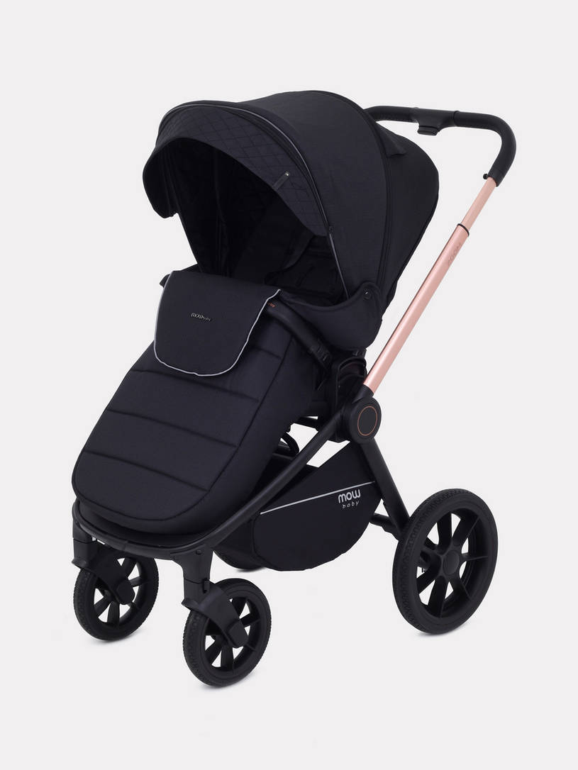 Коляска 3 в 1 Mowbaby Zoom Gold 2025 black