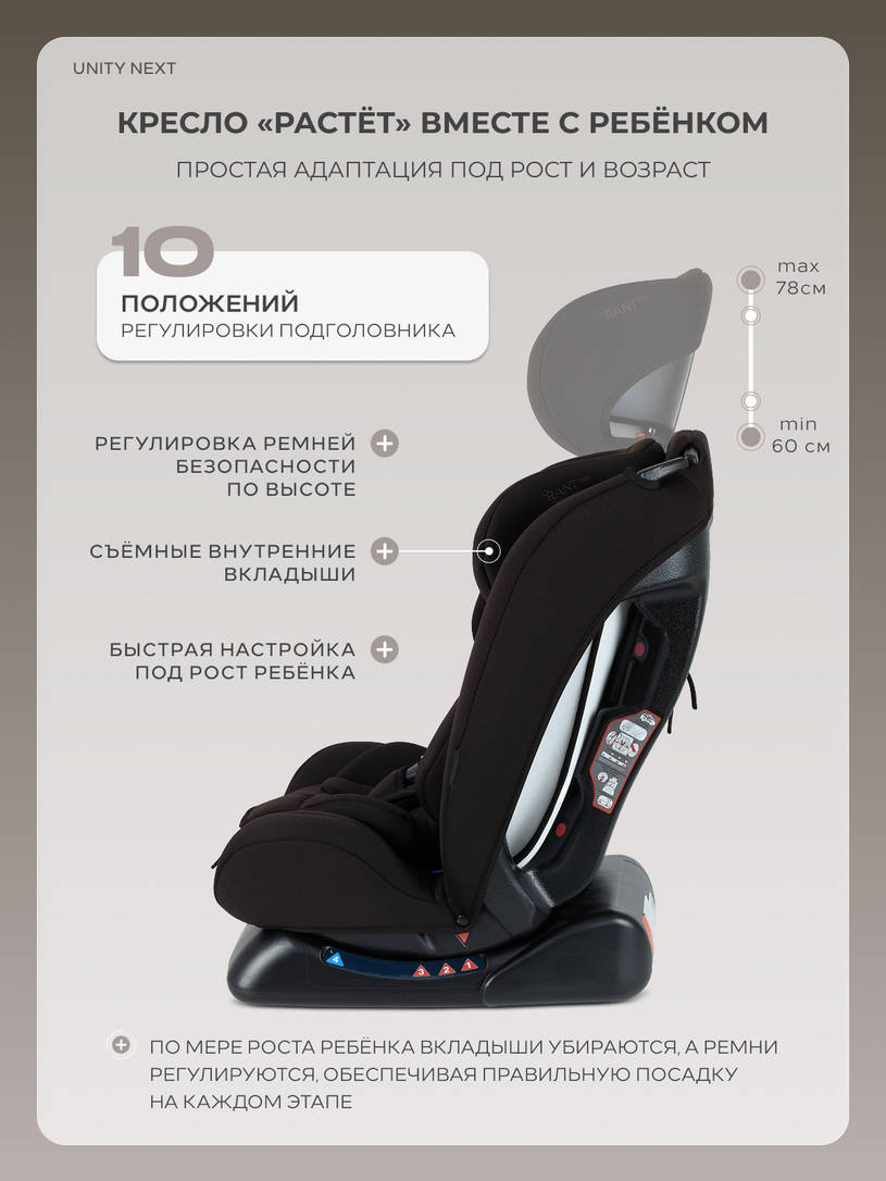 Автокресло Rant Basic Unity Next группа 0+/1/2/3 (0-36 кг) Choco