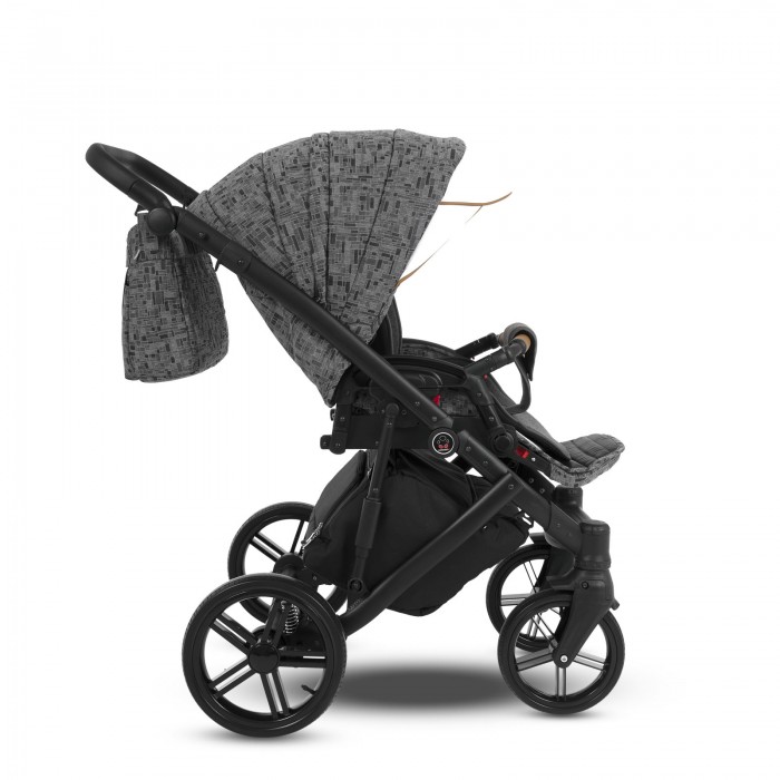 Коляска Camarelo Avenger 3 в 1 серый жаккард/белая экокожа