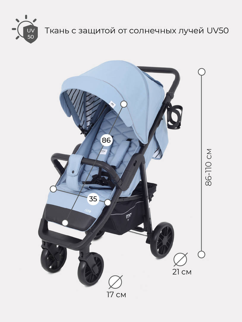Коляска прогулочная Mowbaby Ride Blue 2022