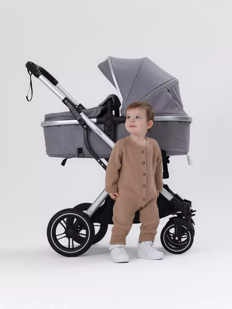 Коляска-трансформер 3 в 1 Mowbaby Jasper Silver grey