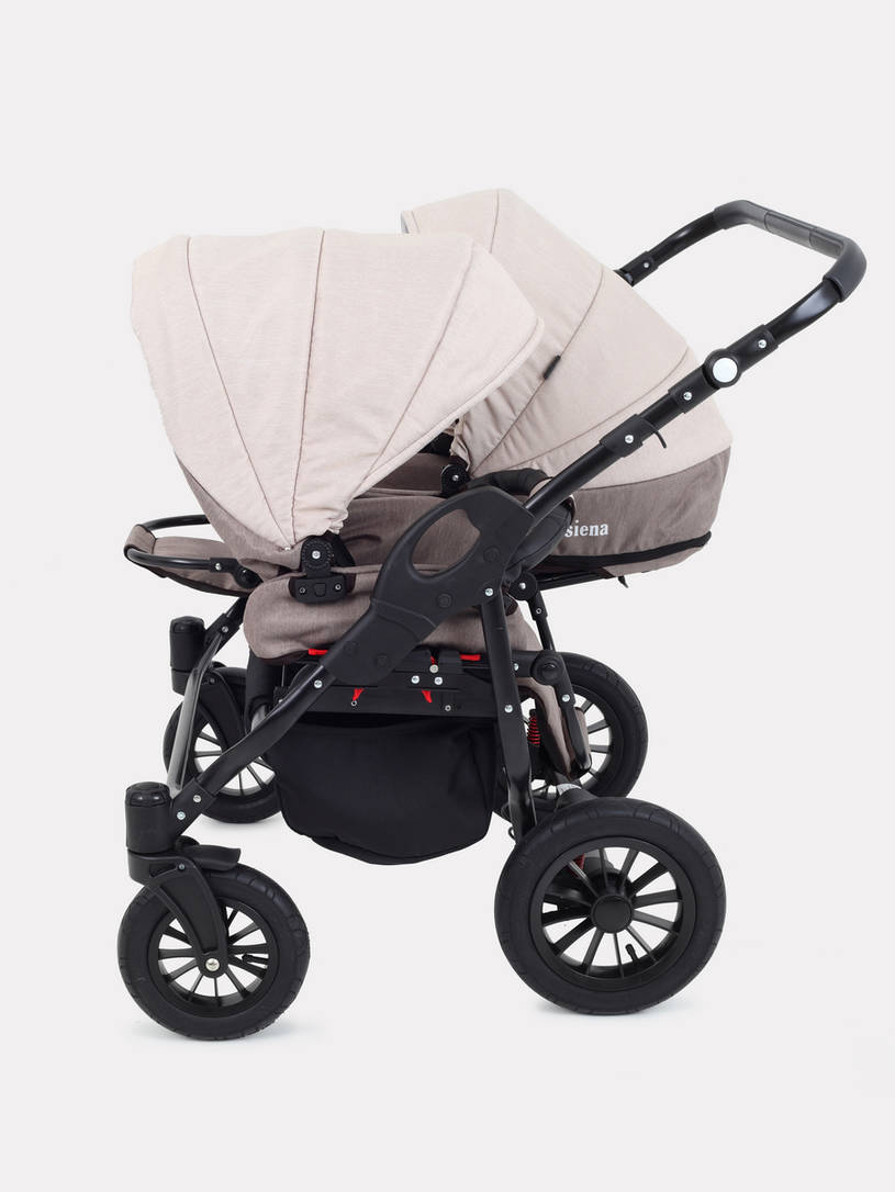 Коляска для двойни 2 в 1 Rant Siena Duo 02 коричневый-бежевы