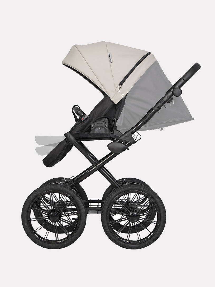 Коляска 2 в 1 Riko Basic Ozon Prestige 05 белая экокожа