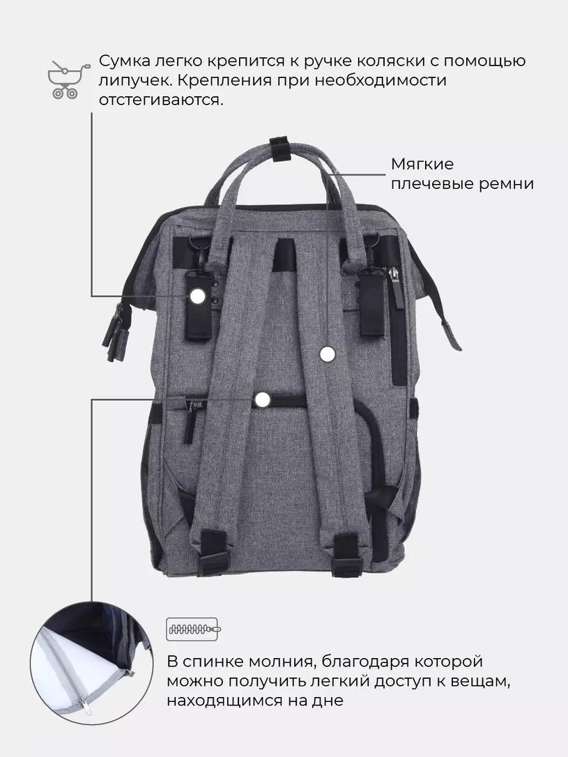 Сумка для мамы + шоппер Rant Shopping Set Trends grey