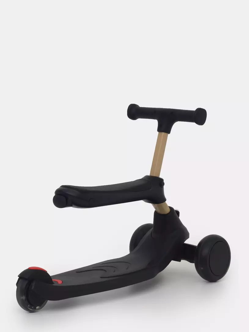 Беговел-самокат Rant Rider со светящимися колесами черный