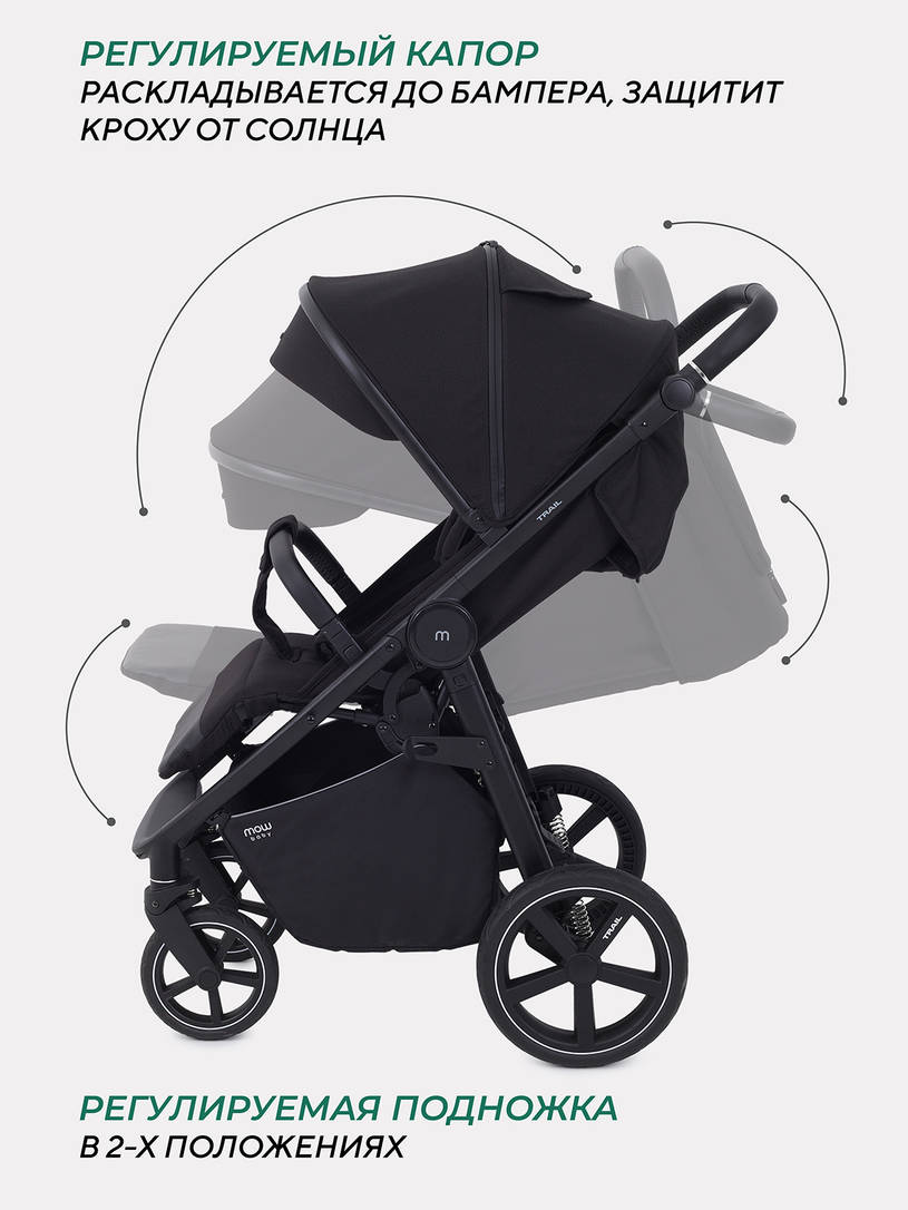 Коляска прогулочная Mowbaby Trail Black