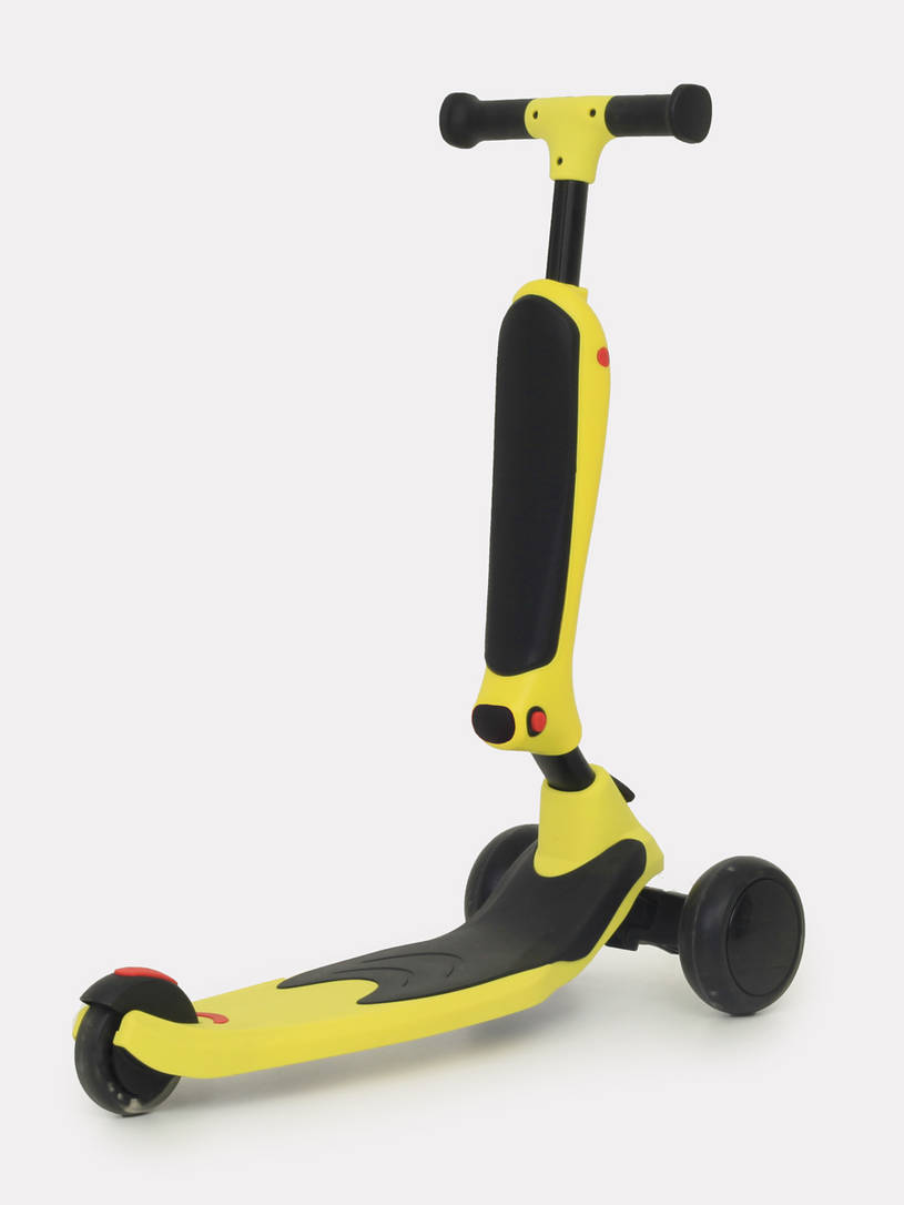Беговел-самокат Rant Rider со светящимися колесами желтый