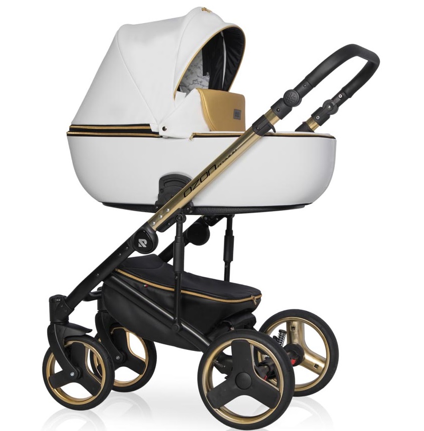 Коляска 2 в 1 Riko Basic Ozon Premium 33 белый-золотой