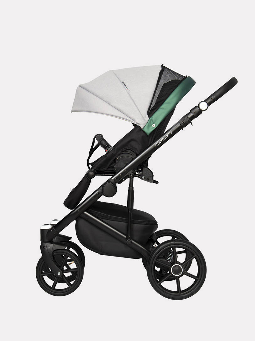 Коляска 2 в 1 Riko Basic Ozon Shine Prestige 05 серо-зеленый