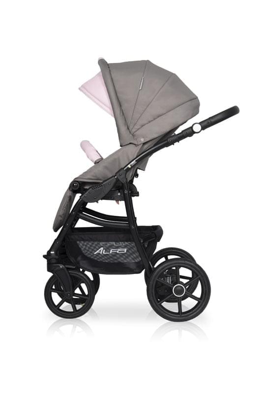 Коляска 2 в 1 Riko Basic Alfa Ecco 09 серо-розовый