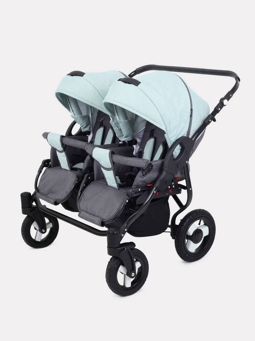 Коляска для двойни 2 в 1 Rant Dream Duo 04 серый-мятный