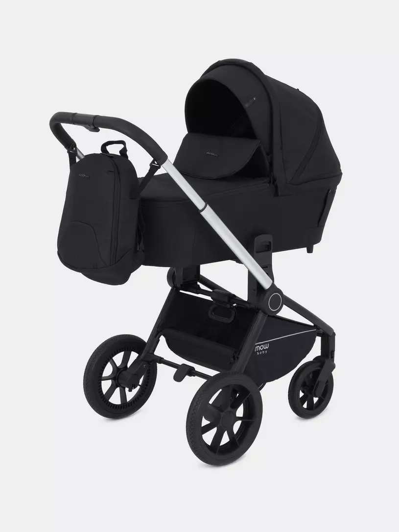 Коляска 3 в 1 Mowbaby Zoom Silver 2025 black