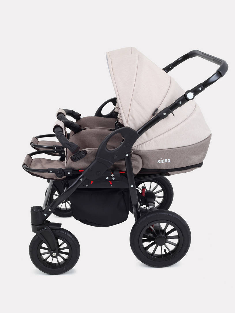 Коляска для двойни 2 в 1 Rant Siena Duo 02 коричневый-бежевы