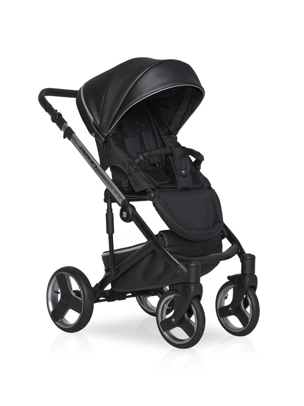 Коляска 2 в 1 Riko Basic Ozon Premium 32 чёрный-серебристый