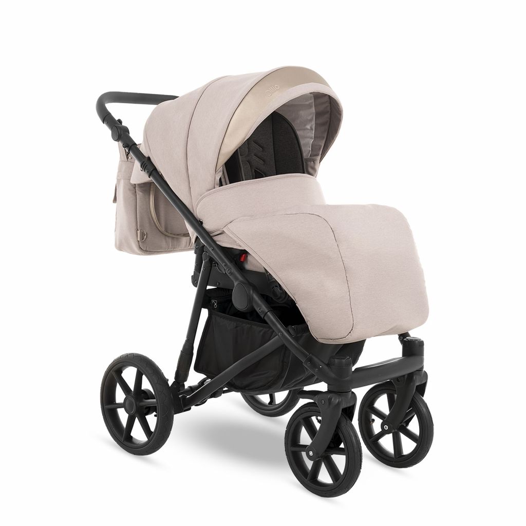 Коляска 2 в 1 Camarelo Ollio, Пудровый Меланж / Бежевая эко-кожа (03)