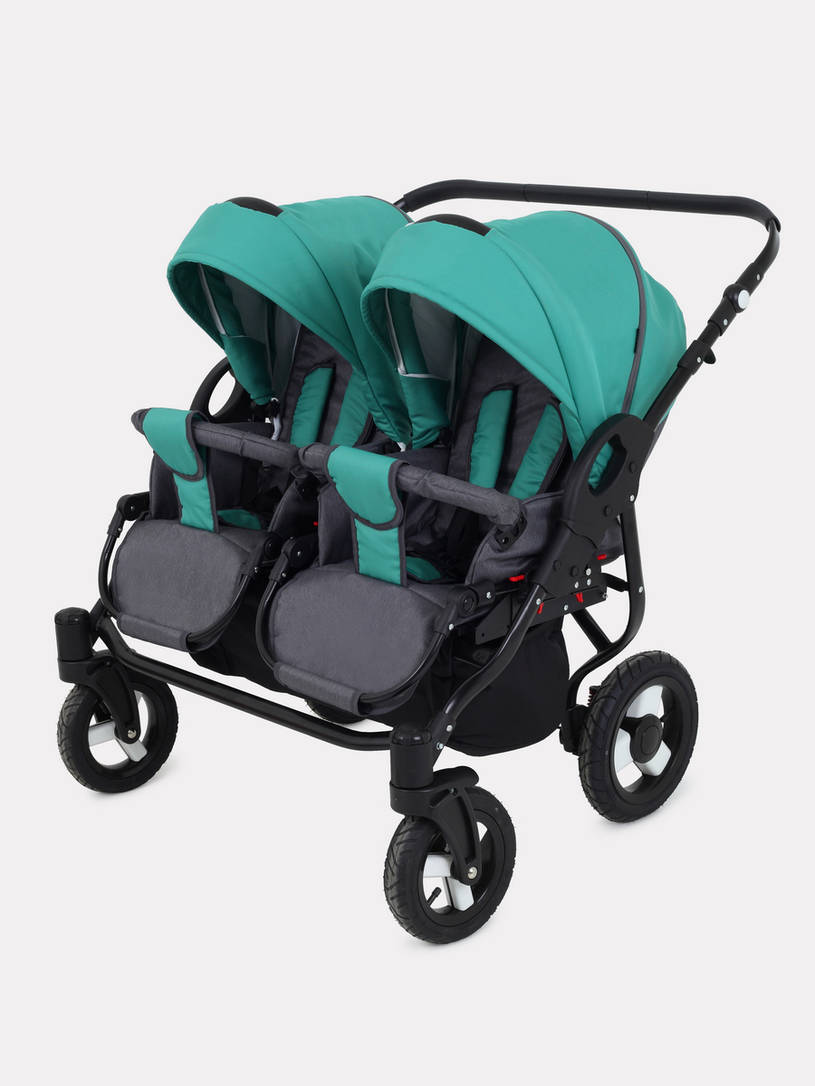 Коляска для двойни 2 в 1 Rant Dream Duo 08 серый-темно-зеленый