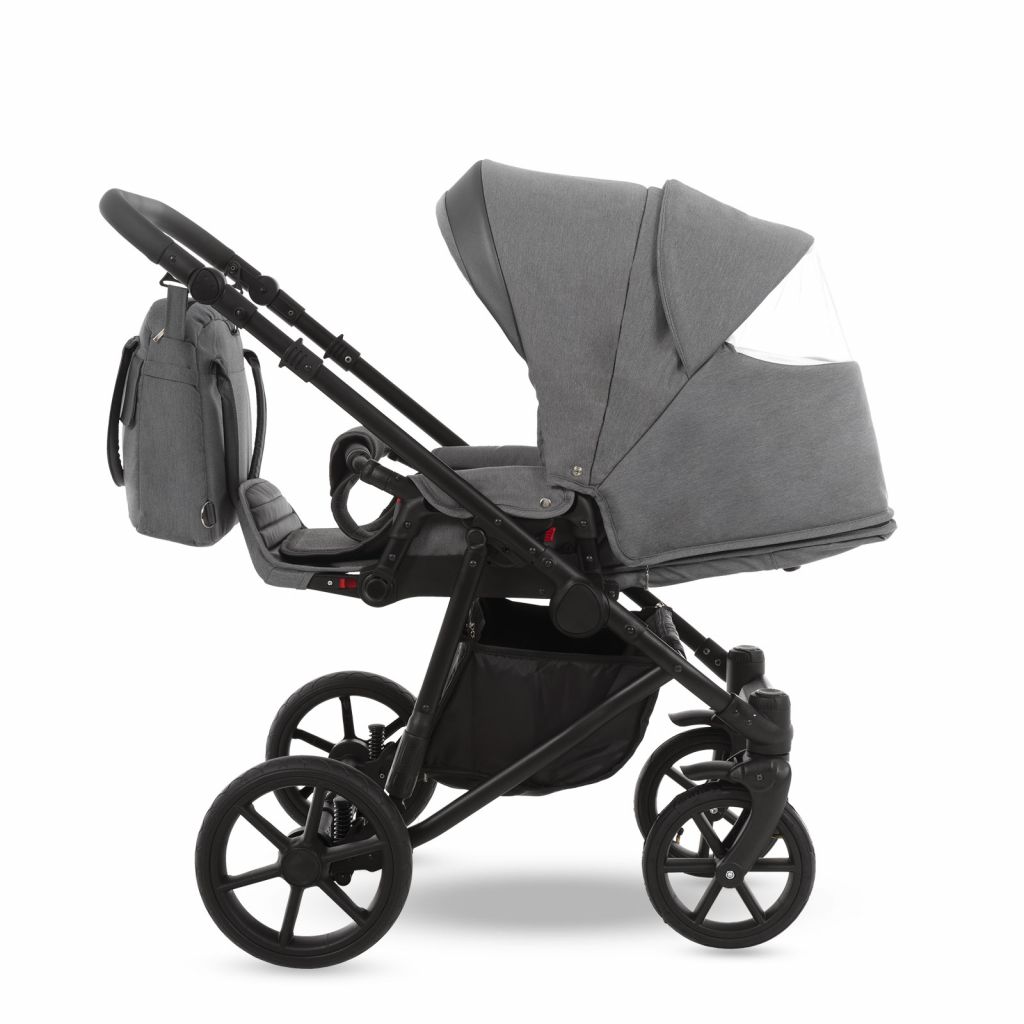 Коляска 2 в 1 Camarelo Ollio, Серый / Темно-серая эко-кожа (08)