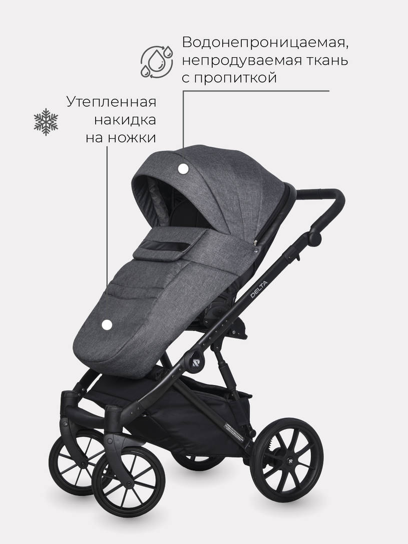 Коляска 2 в 1 RIKO BASIC DELTA 05 Carbon